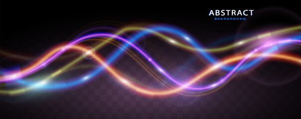 Light trails violet and blue line.Abstract background speed effect motion blur night lights.
