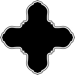 Islamic Amblem Design Glyph with outline Black Filled silhouettes Design pictogram symbol visual illustration