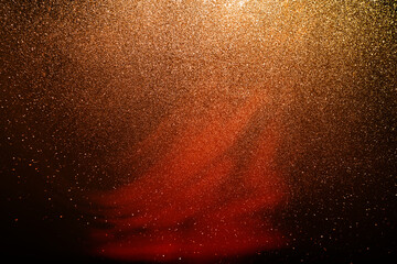 golden black glitter texture abstract banner background with space. Twinkling glow stars effect....