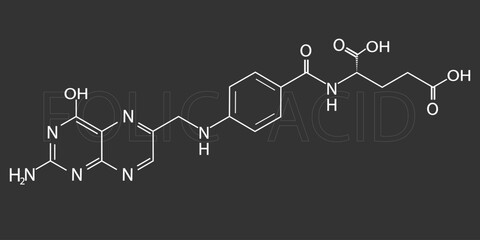 Folic acid molecular skeletal chemical formula