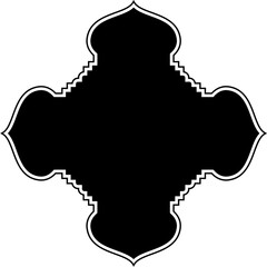 Islamic Amblem Design Glyph with outline Black Filled silhouettes Design pictogram symbol visual illustration