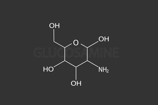 Glucosamine molecular skeletal chemical formula