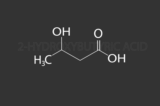 Hydroxybutyric acid molecular skeletal chemical formula