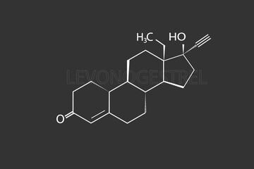 Fototapeta premium Levonogestrel molecular skeletal chemical formula