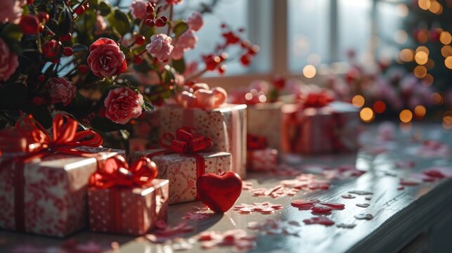 midjourny01 Gifts for Valentine's Day celebration isolated on white background .highly detailed, realistic, photo realistic, octane render