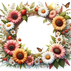 Fototapeta na wymiar Stylized floral pattern art, Created ai generated