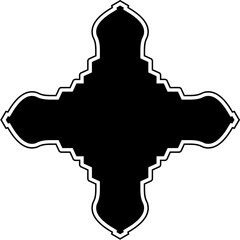Islamic Amblem Design Glyph with outline Black Filled silhouettes Design pictogram symbol visual illustration