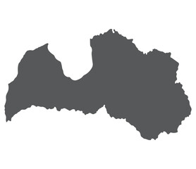 Fototapeta premium Latvia map. Map of Latvia in grey color