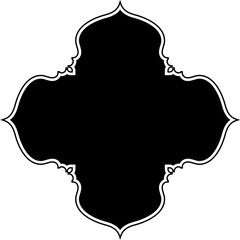 Islamic Amblem Design Glyph with outline Black Filled silhouettes Design pictogram symbol visual illustration
