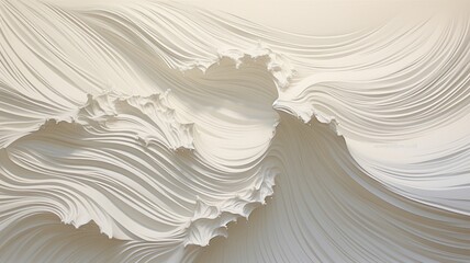 Tropical Waves in Paper: A Delicate Fusion of Light White and Bronze Elegance with Detailed Imagery. A banner backdrop - AI Generative