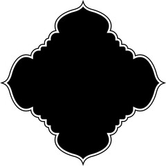 Islamic Amblem Design Glyph with outline Black Filled silhouettes Design pictogram symbol visual illustration