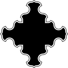 Islamic Amblem Design Glyph with outline Black Filled silhouettes Design pictogram symbol visual illustration