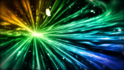 Fototapeta na wymiar ネオン、発光、線、集中線、光線、ワープ、レーザー、光