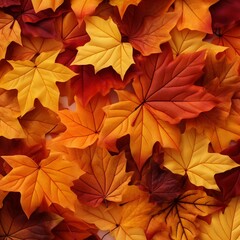 Fototapeta premium Autumn Leaves: Banner Backdrop in a Space of Seasonal Splendor - AI Generative