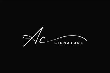 AC initials Handwriting signature logo. AC Hand drawn Calligraphy lettering Vector. AC letter real estate, beauty, photography letter logo design.