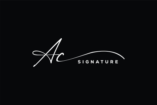 AC initials Handwriting signature logo. AC Hand drawn Calligraphy lettering Vector. AC letter real estate, beauty, photography letter logo design.