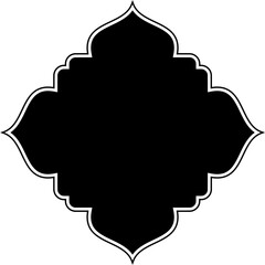 Islamic Amblem Design Glyph with outline Black Filled silhouettes Design pictogram symbol visual illustration