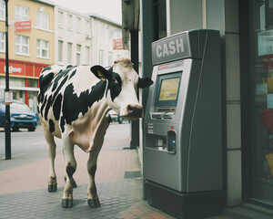 Cash Cow at the Cash Machine on the High Street