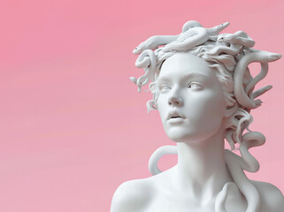 Statue of girls with snakes instead of hair, Venus gorgon.