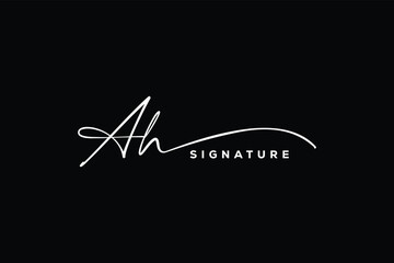 AH initials Handwriting signature logo. AH Hand drawn Calligraphy lettering Vector. AH letter real estate, beauty, photography letter logo design.