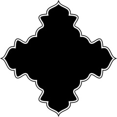 Islamic Amblem Design Glyph with outline Black Filled silhouettes Design pictogram symbol visual illustration