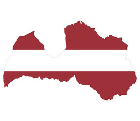 Fototapeta premium Latvia map. Map of Latvia with Latvia flag