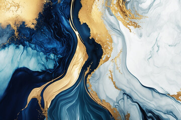 gold, blue and white colored watercolor background