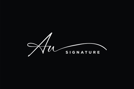 AU initials Handwriting signature logo. AU Hand drawn Calligraphy lettering Vector. AU letter real estate, beauty, photography letter logo design.