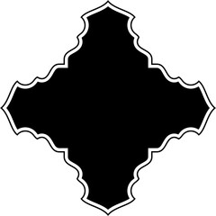 Islamic Amblem Design Glyph with outline Black Filled silhouettes Design pictogram symbol visual illustration