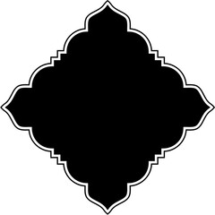 Islamic Amblem Design Glyph with outline Black Filled silhouettes Design pictogram symbol visual illustration