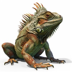 Fototapeta premium iguana on white
