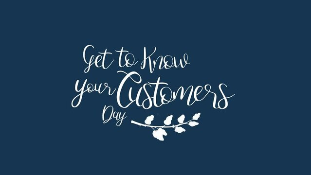 Get to Know Your Customers Day Text Animation. Great for Get to Know Your Customers Day Celebrations, for banner, social media feed wallpaper stories