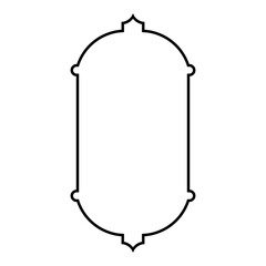 Islamic Vertical Frame Design Thin Line Black stroke silhouettes Design pictogram symbol visual illustration