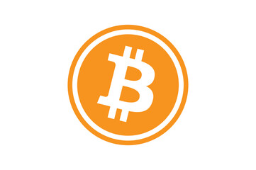 popular cryptocurrency and digital blockchain currency bitcoin flat vector logo