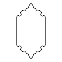 Islamic Vertical Frame Design Thin Line Black stroke silhouettes Design pictogram symbol visual illustration