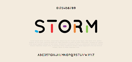Storm Thin serif font in modern style, this typeface has a big set of ligatures and alternates and can be used for logos - obrazy, fototapety, plakaty