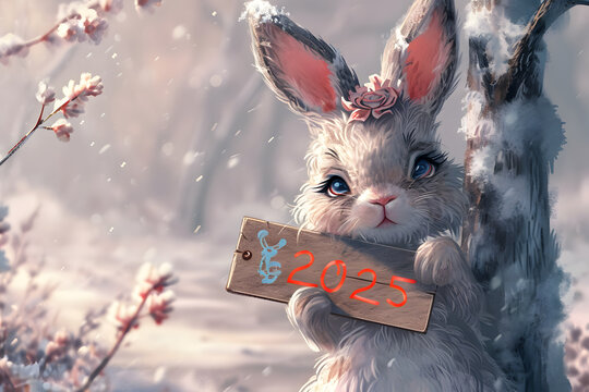 Frohes Osterfest: Illustration eines Osterhasen mit Platz f&uuml;r individuelle Botschaften