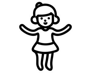 Icon of a girl dancing and waving her arms around
