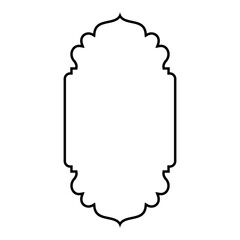 Islamic Vertical Frame Design Thin Line Black stroke silhouettes Design pictogram symbol visual illustration