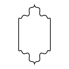 Islamic Vertical Frame Design Thin Line Black stroke silhouettes Design pictogram symbol visual illustration