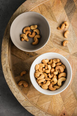 Roasted cashew nuts in a bowl.