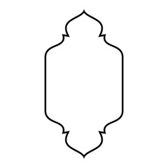 Islamic Vertical Frame Design Thin Line Black stroke silhouettes Design pictogram symbol visual illustration