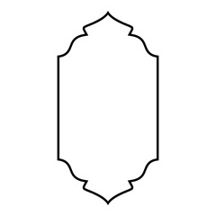 Islamic Vertical Frame Design Thin Line Black stroke silhouettes Design pictogram symbol visual illustration