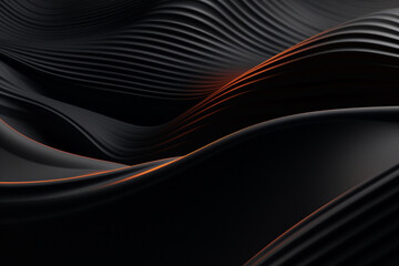 The wave mixed media 3d black realistic abstract background