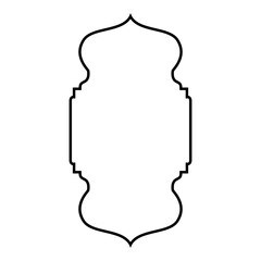 Islamic Vertical Frame Design Thin Line Black stroke silhouettes Design pictogram symbol visual illustration
