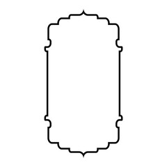 Islamic Vertical Frame Design Thin Line Black stroke silhouettes Design pictogram symbol visual illustration