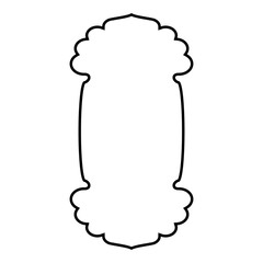 Islamic Vertical Frame Design Thin Line Black stroke silhouettes Design pictogram symbol visual illustration