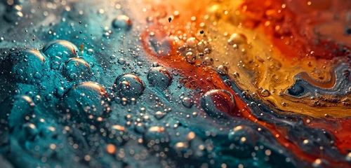 Fotobehang water drops on glass © ulugbek