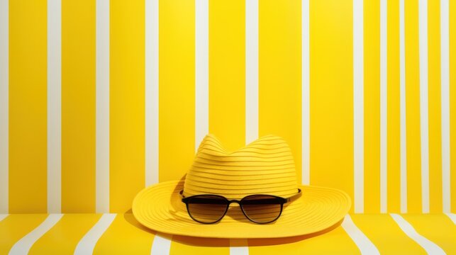 sunglasses and yellow striped