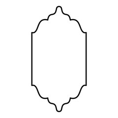 Islamic Vertical Frame Design Thin Line Black stroke silhouettes Design pictogram symbol visual illustration